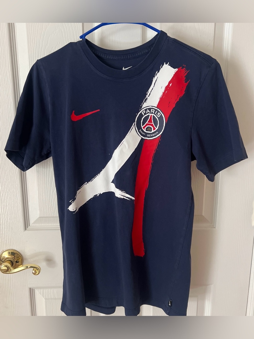 RARE Nike Tee Adult Sz S Paris SAINT Germain 2024 Navy Blue PSG Graphic T-shirt
